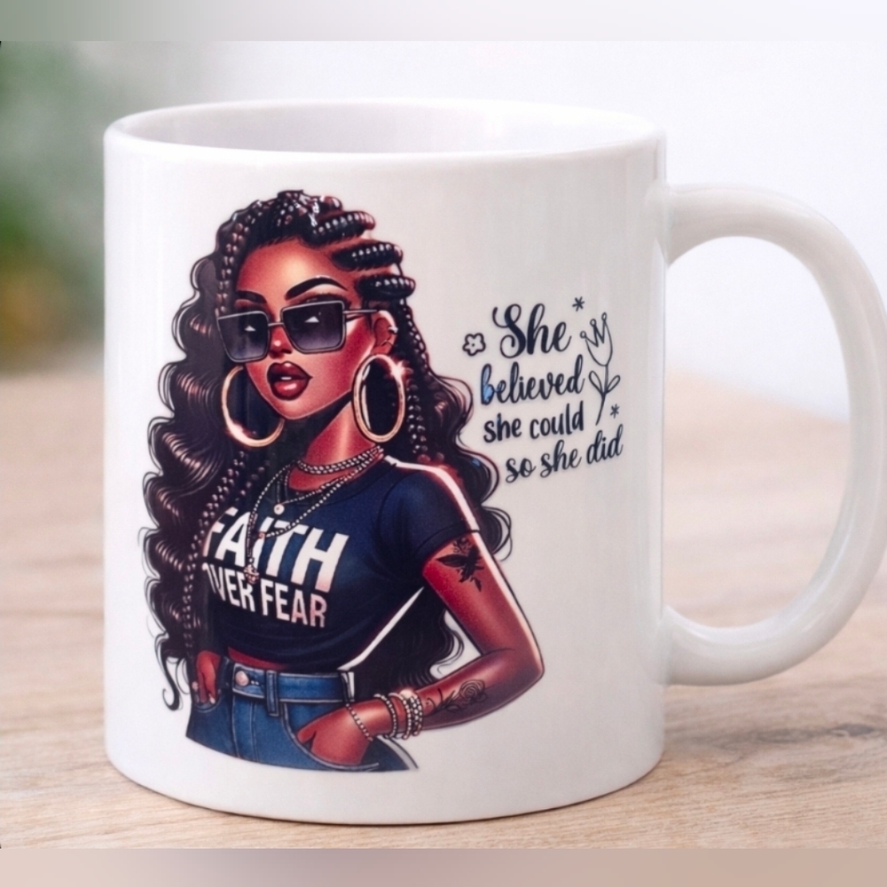 Inspirational Mug with Stylish Illustration